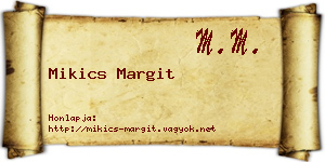 Mikics Margit névjegykártya